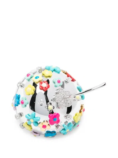 Yvmin Floral-embellished Apple-shaped Ring In Multi