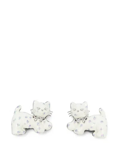 Yvmin Floral-print Cat Hair Clips In Multi