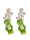 Yvmin Grass Flower Bear Stud Earrings In Metallic