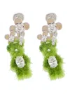 Yvmin Grass Flower Bear Stud Earrings In Multi