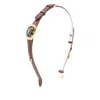 Yvmin Leather Emblem Headband In Brown