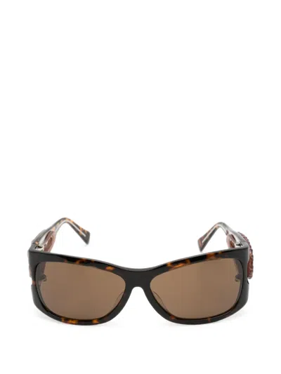Yvmin Hair Clip Tortoiseshell-effect Sunglasses In Brown
