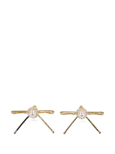 Yvmin Hair-clip Earrings In Gold