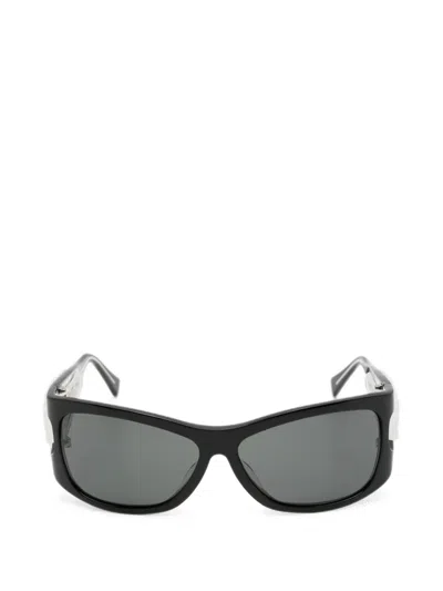 Yvmin Hair-clip Rectangle-frame Sunglasses In Schwarz