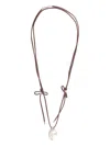 Yvmin Hedgehog Pearl Necklace In Brown