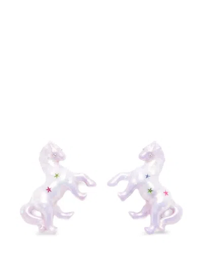Yvmin Horse-shape Earrings In Purple