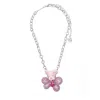 Yvmin Rabbit Pink-gemstone Necklace In Metallic