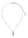 Yvmin Metallic Necklace With Gemstone Embellishments And Bear Detail