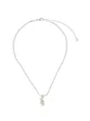 Yvmin Metallic Necklace With Gemstone Embellishments And Bear Detail In Metallic