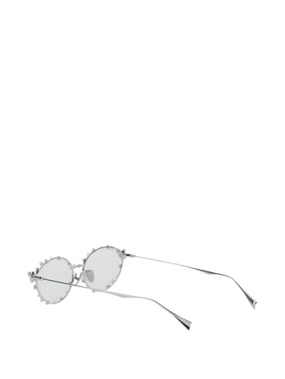 Yvmin Paradise/flower Embellished Oval-frame Glasses In Silver