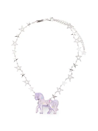 Yvmin Pony Star Necklace In Purple