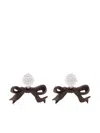 Yvmin Ribbon-embellished Earrings In Brown