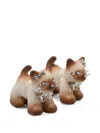 Yvmin Split Kitten Crystal-embellished Earrings In Brown