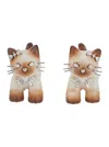 Yvmin Split Kitten Earrings In Brown
