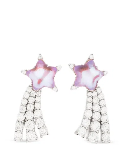 Yvmin Star-detail Embellished Earrings In Silver
