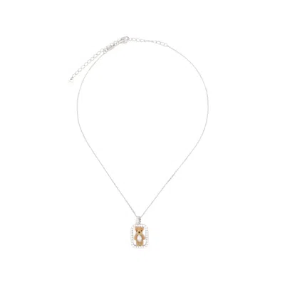 Yvmin Teddy Bear Pendant Necklace In Silver