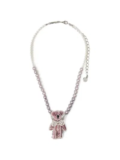Yvmin Teddy-bear Pearl Necklace In Multi
