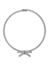 Yvmin X Shushu Tong Metallic Chocker Necklace With All-over Gemstone Embellishments And Bow Detail In Brass Blend Woman