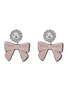 Yvmin X Shushu Tong Pink Earings With Bow Detail And Rear Closure In Silver Blend Woman