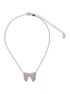 Yvmin X Shushu Tong Pink Necklace With Rear Lobster Claw Closure And Bow Detail In Brass Blend Woman In Pink