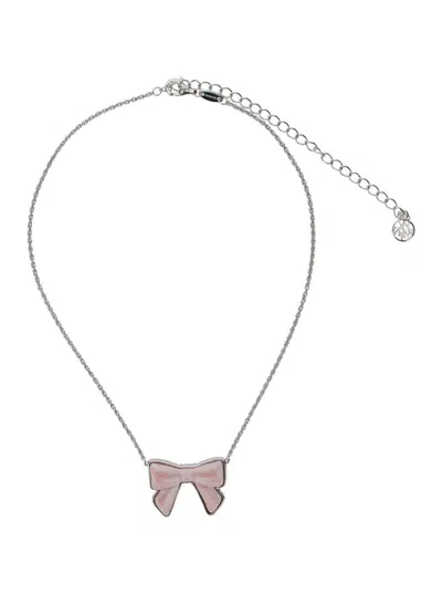 YVMIN X SHUSHU TONG PINK NECKLACE WITH REAR LOBSTER CLAW CLOSURE AND BOW DETAIL