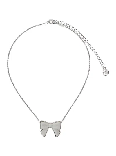 YVMIN X SHUSHU TONG WHITE NECKLACE WITH REAR LOBSTER CLAW CLOSURE AND BOW DETAIL