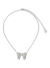 Yvmin X Shushu Tong White Necklace With Rear Lobster Claw Closure And Bow Detail In Brass Blend Woman