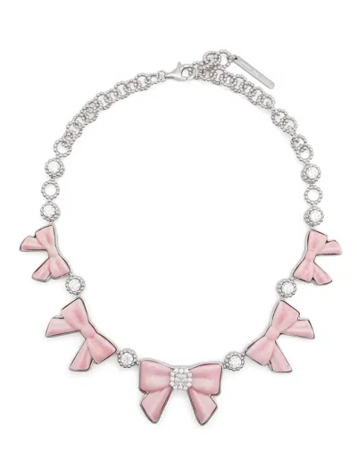 Yvmin X Shushutong Bow-detailing Necklace In 银色