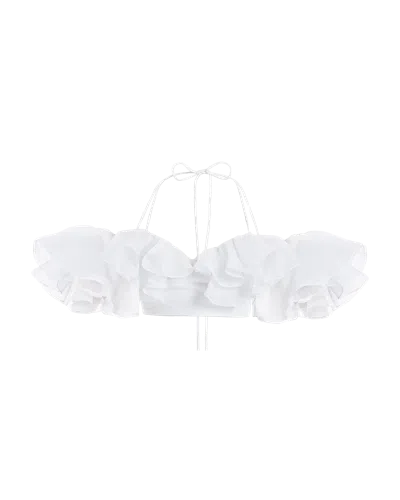 Yvon Magnolia Crop Top In White