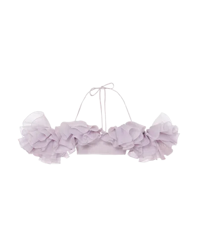 Yvon Magnolia Crop Top In Purple