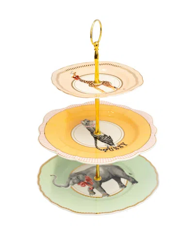 Yvonne Ellen Animal 3 Tier Cake Stand In Multi