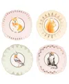 Yvonne Ellen Best Of British Tea Plates, Set Of 4 In Multi