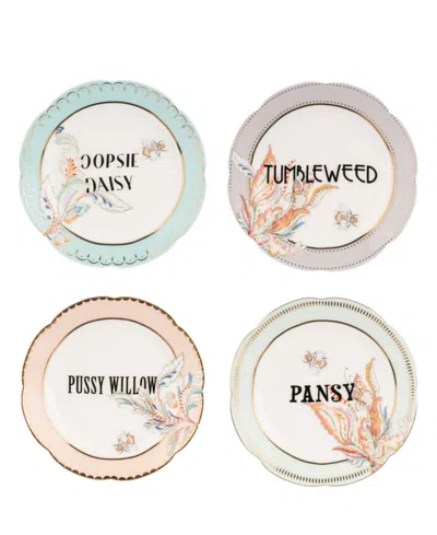 Yvonne Ellen Floral Tea Plates, Set Of 4 In Multi