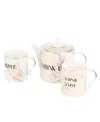 Yvonne Ellen Floral Teapot And 2 Small Mugs Set In Multi