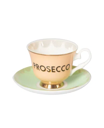 Yvonne Ellen Prosecco 2-piece Teacup & Saucer Set In Multi
