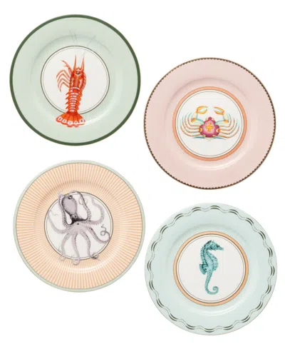 Yvonne Ellen Under The Sea Dinner Plates, Set Of 4 In Multi