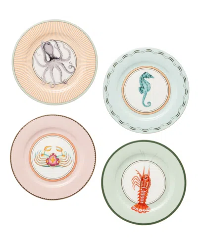 Yvonne Ellen Under The Sea Side Plates, Set Of 4 In Multi