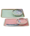 Yvonne Ellen Under The Sea Sushi Plates With Dip Bowls, Set Of 2 In Multicolor