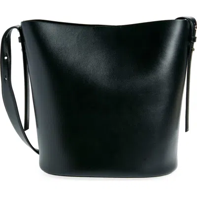 Yvonne Kone Yvonne Koné Leo Leather Bucket Bag In Vitello Black