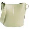 Yvonne Kone Yvonne Koné Little Leo Leather Bucket Bag In Vitello Salvia