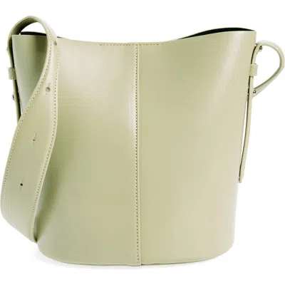 Yvonne Kone Yvonne Koné Little Leo Leather Bucket Bag In Vitello Salvia