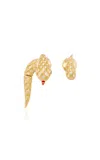 Yvonne Léon Python 9kt Gold Earrings With Diamonds And Spinels In Gold