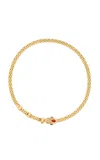 Yvonne Léon Python 9kt Gold Choker With Diamonds In Gold