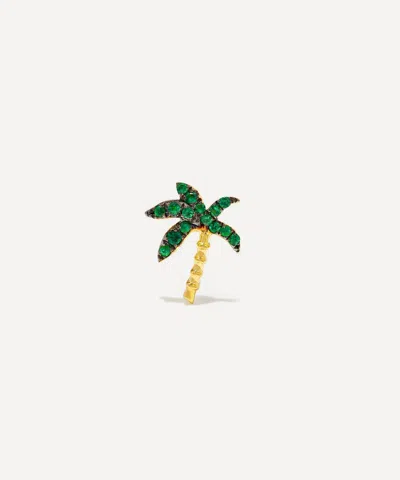Yvonne Léon Yvonne Leon 18ct Gold Puce Palmier Tsavorite Stud Earring