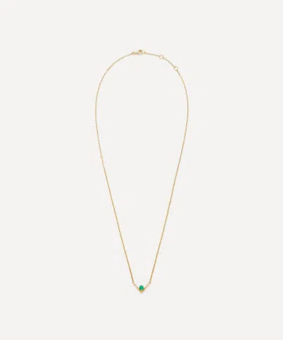 Yvonne Léon Yvonne Leon 18ct Gold Solitaire Emerald Pendant Necklace In Multi