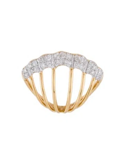 Pre-owned Yvonne Léon 18k Diamond Shell Single Earring In Multi