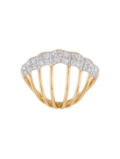 Pre-owned Yvonne Léon 18k Diamond Shell Single Earring In Multicolor