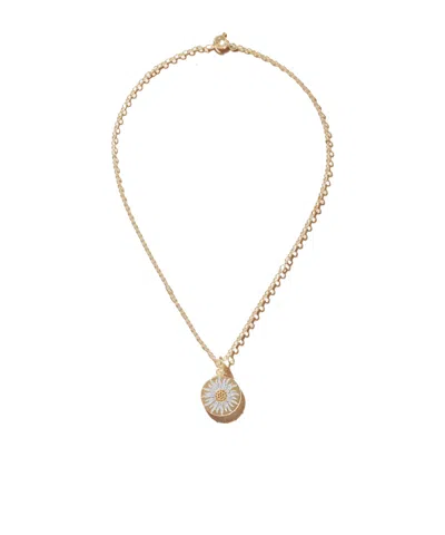 Yvonne Léon 18k Gold Necklace Set With Diamonds And Citrine