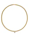 Yvonne Léon 18k White & Yellow Gold Collier Palmier Flottant Diamond Solitaire Collar Necklace, 17.71 In Gold
