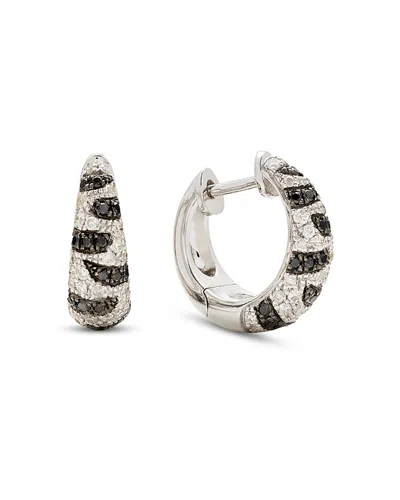 Yvonne Léon 18k White Gold Paire De Creoles Diamants White Topaz Hoop Earrings